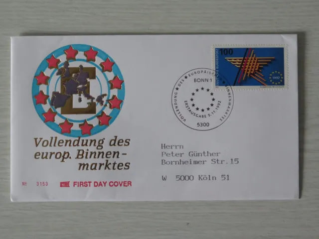 PK 31 - Briefumschlag Sonderstempel Vollendung des europ. Binnenmarktes 1992