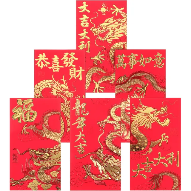 6pcs 2024 Red Pakete Chinesische Stil Chinesischer Stil Red Umschläge Neujahr