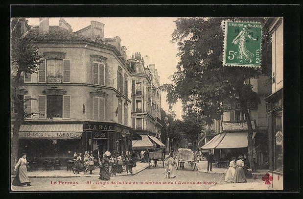CPA Le Perreux, Angle de la Rue de la Station et de l´Avenue de Rosny 1910