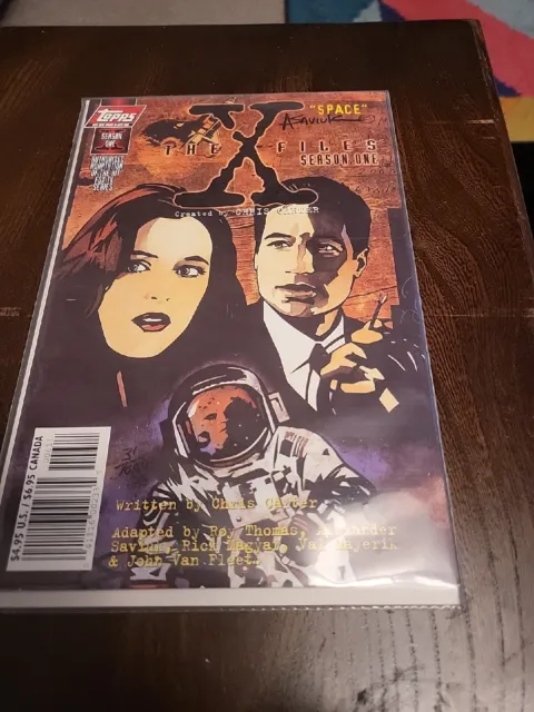 The X Files Season 1 Comic Space Topps Anderson Duchovny Signed By Alex Saviuk