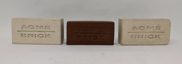 Lote de 3 muestras vintage de venta de ladrillos Acme