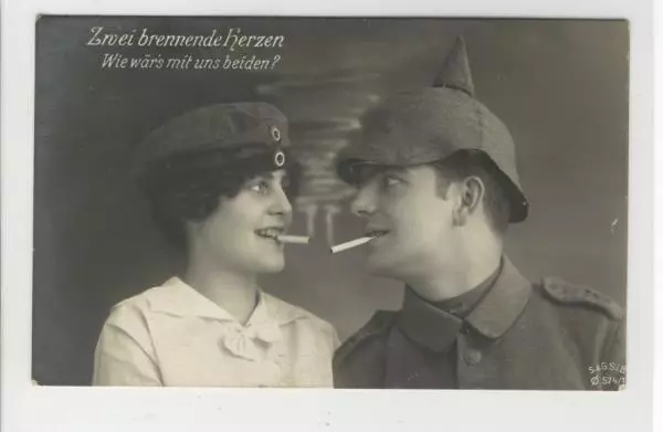 AK Wie wärs mit uns beiden? Feldpost Res. Inf. Rgt. 254, 1916