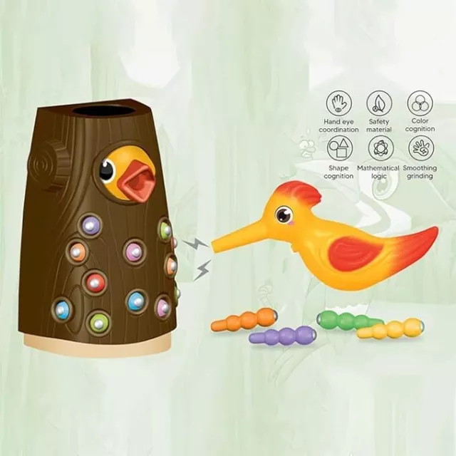 Früherziehung Spiele Magnetisches Vogelspielzeug Kinder Magnetic Bird Feeder Toy