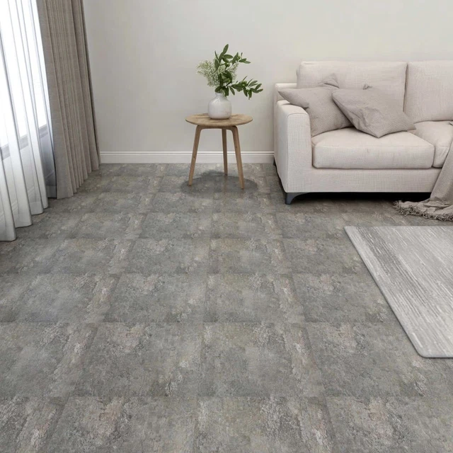 vidaXL Listoni per Pavimenti Autoadesivi 55 pz in PVC 5,11 m² Grigi