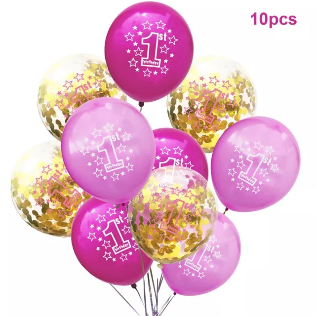 Old Happy Boy Girl Baby Shower Latex Balloons Set Confetti Balloon 1st Birthday