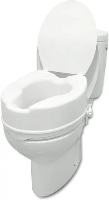 PEPE - Rialzo WC per Anziani Con Coperchio (14-15 Cm Di Altezza), Rialzo Bagno D