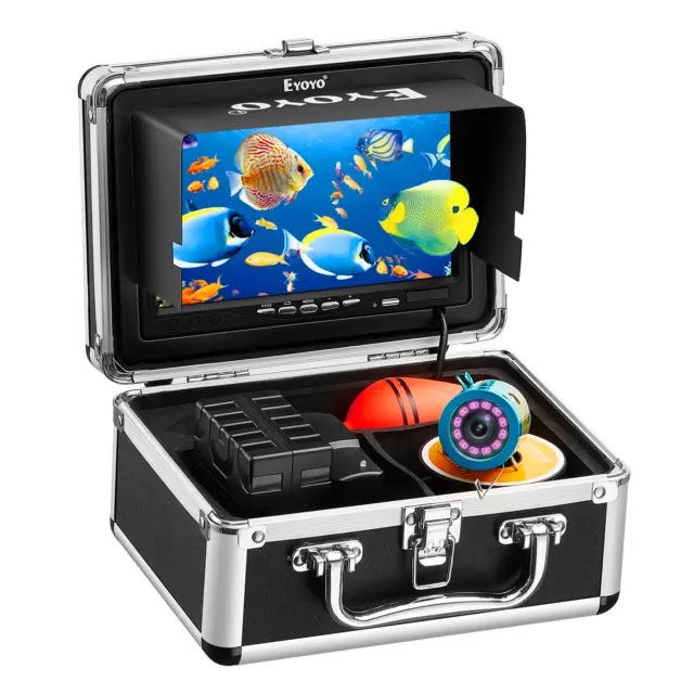 EYOYO 30m Infrared 7" LCD Fish Finder Underwater Fishing Camera w/Lights Control