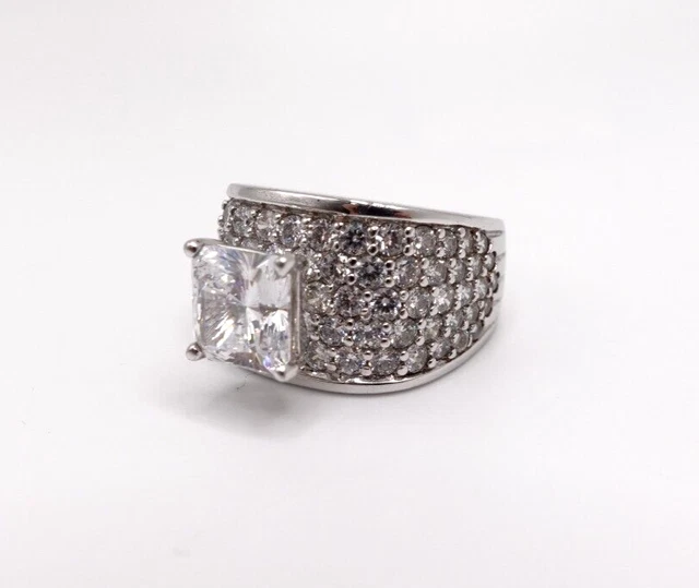 Sterlingsilber 925 Ring Mit Klaren CZ Steinen & Produktbild-Vorschau 9