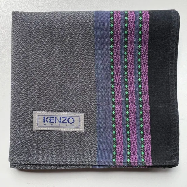 Handkerchief Vintage Japan Men's Striped Plain Cotton Pocket Square 19"