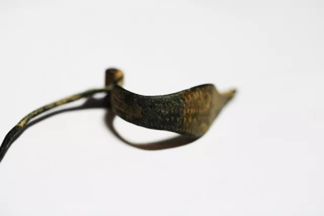 Zurqieh - As17604- Ancient Roman Bronze Fibula. Snake's Head 100 - 200 A.d 3