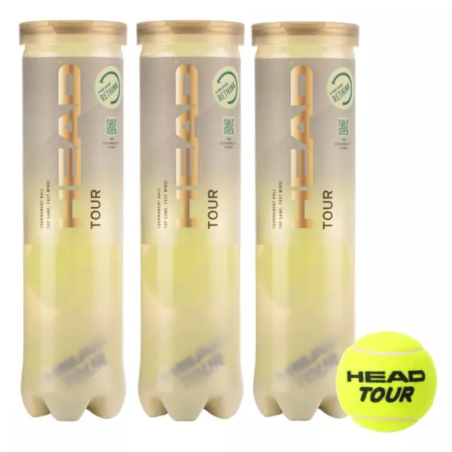 Head Tour High Visibility Tournament Tennis Balls - 1 Dozen