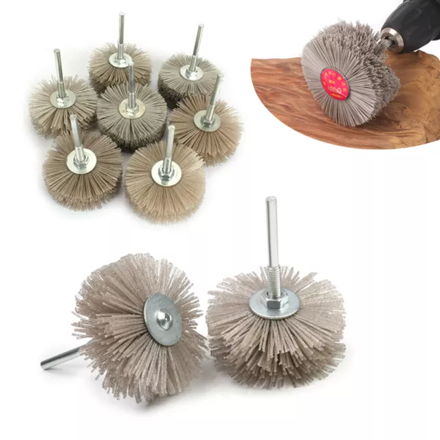 Nylon Wire Wheel Brush 80-1000 Grits Wood Furniture 6mm Shank Abrasive Grinding