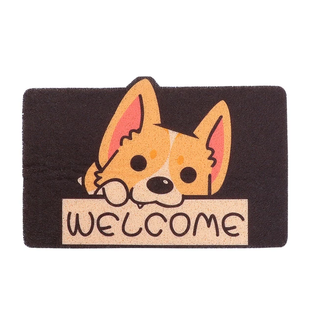 1 pz tappetino porta di benvenuto cartone animato bellissimo tappetino da pavimento Corgi ingresso trappola per sporcizia
