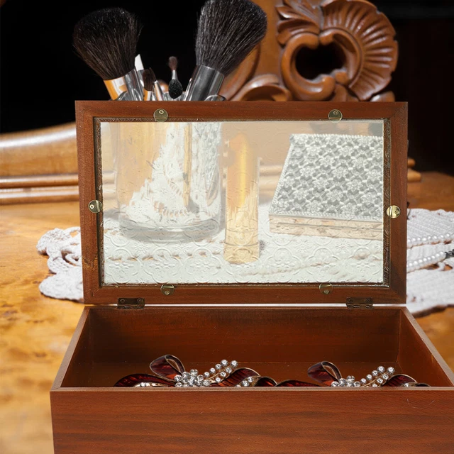 Organizer gioielli in legno custodia decorativa vetrina multifunzione