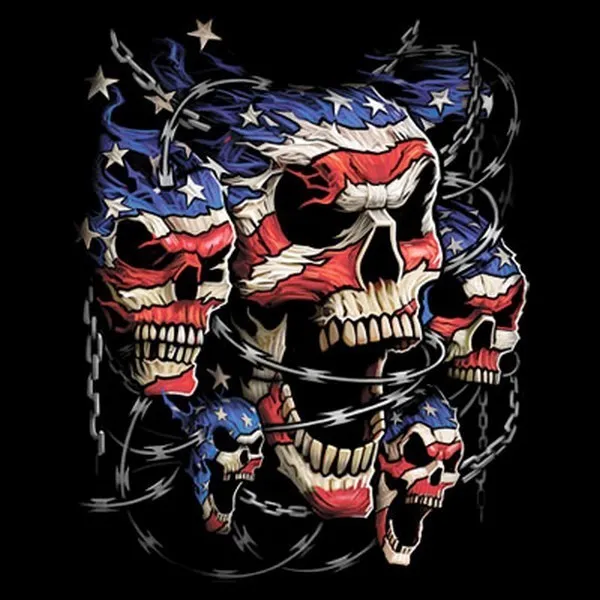 Patriotic Skulls (oversized) Tee  You Choose Style, Size, Color Up to 4XL 10083