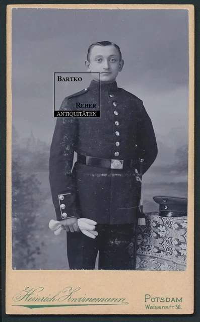 Foto ca. 1905 Potsdam dt. Soldat in Uniform mit Bajonett u Portepee - Schlagband