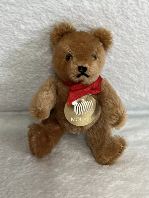 Miniature 1980s Mohair Hermann-Teddy Original Teddy Bear West Germany 5”H A01