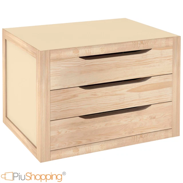 Cassettiera Portatile Mondo Viro In Legno Con 3 Cassetti - 39x30x29.5cm Per Casa E Ufficio - Foto 13