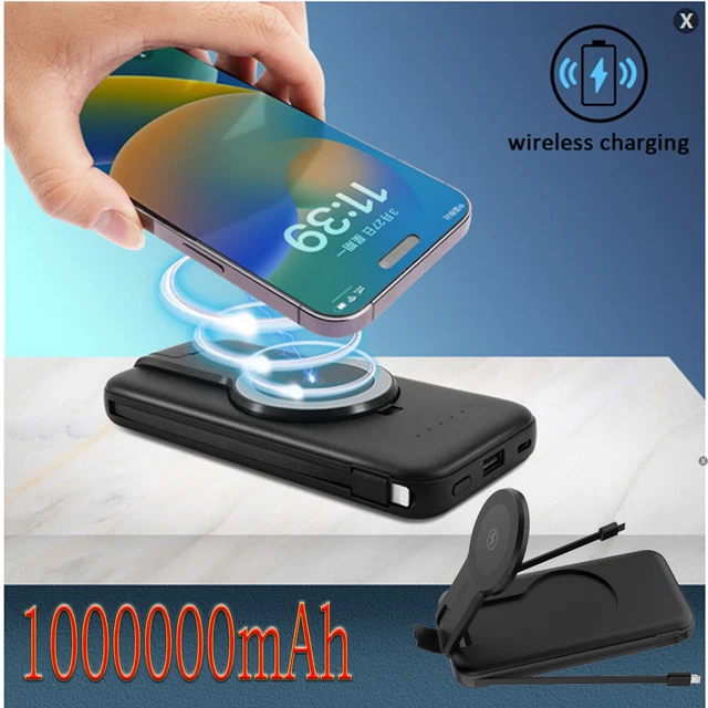 4 in 1 1000000mAh Magnetic Wireless Power Bank Fast Charging for iPhone 14 13 12