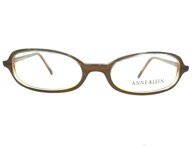 Anne Klein Eyeglasses Frames 8017 K5124 Clear Brown Blue Oval 50-18-135