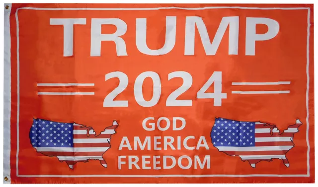 DONALD TRUMP FLAG *FREE SHIP USA SELLER!* Trump God America 2024 Red Sign 3x5'