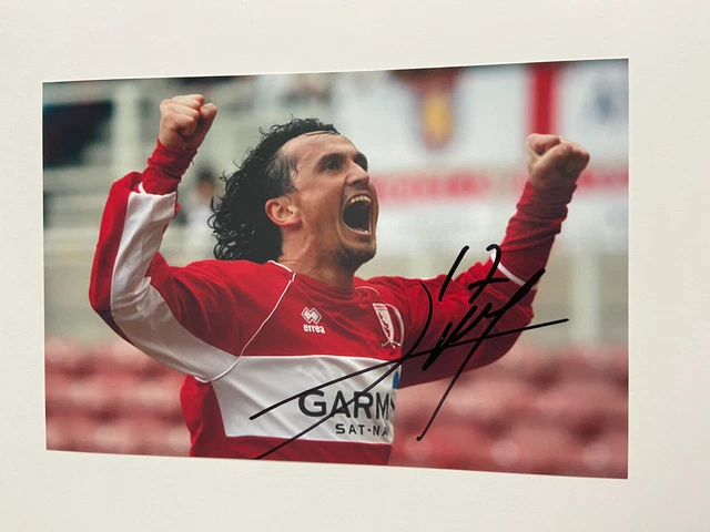 Tuncay Sanli - Middlesbrough Fc Fussball Signiert 6X4 Foto