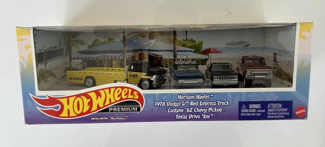Hot Wheels Premium Horizon Hauler 1978 Dodge Custom #39;62 Pickup Set