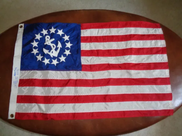 Vtg Taylor Made Sewed # 8130 US Yacht Ensign Nylon Flag Banner 20 x 30
