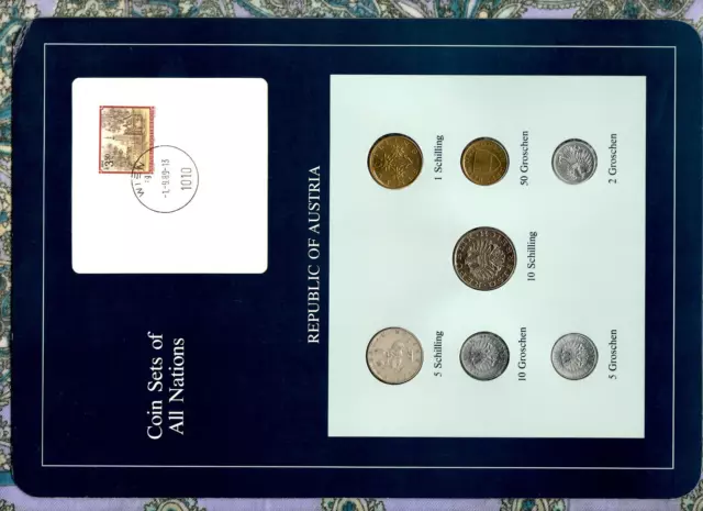 Coin Sets of All Nations Austria 1961-1994 5 Sh 1961 Silver ERROR 2 5 Groschen