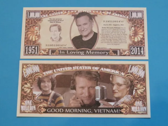 4 Factures : Robin Williams : Acteur, Comédien ~ Un Million Billet Dollar
