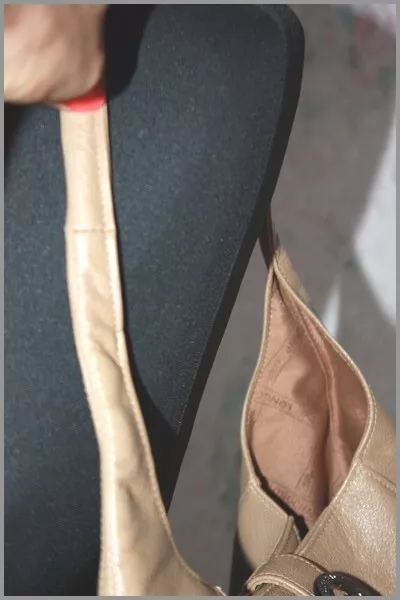 LONGCHAMP Sac porté Epaule Vintage Cuir Beige TBE 3