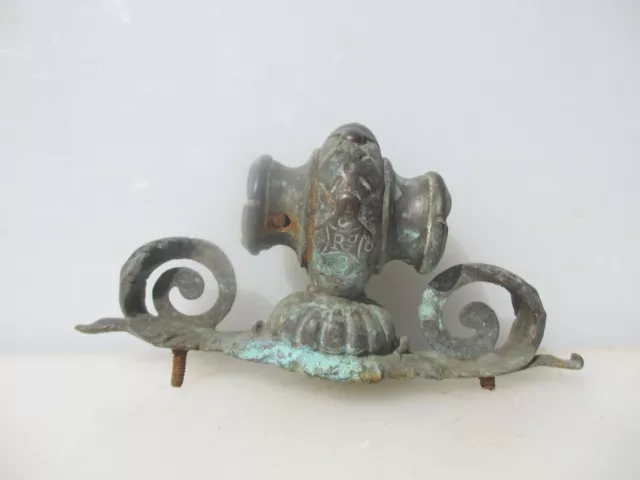 Victorian Brass Pole Holder Bracket Old Rail Handrail Guard Antique Pole £15each