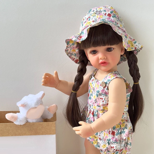 22inch Reborn Girl Doll Full Body Silicone Vinyl Waterproof Anatomically Correct