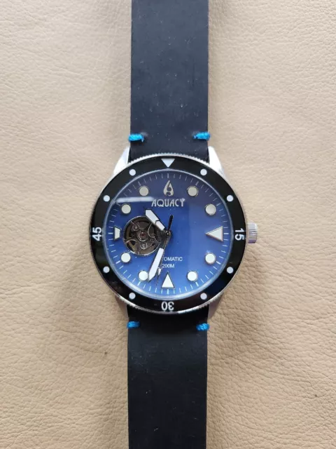 Aquacy Hei Matau Cave Diver Open Heart Men's Automatic 200M Blue MOP Dive Watch