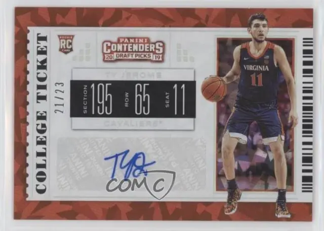 2019-20 Panini Contenders Draft Picks Cracked Ice Ticket /23 Ty Jerome Rookie RC