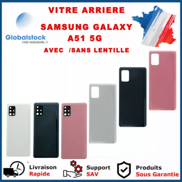 Vitre arrière (cache battérie ) Samsung Galaxy A51 5G + Lentille + Logo +Adhésif