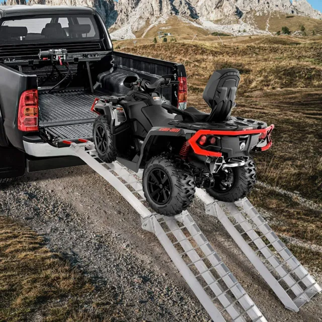 Koreyosh 2x Aluminum Loading Ramps 7.4ft for Truck Motorcycle Dirt Bike ATV UTV