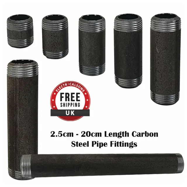 Rust Iron 3/4" Pipe Threaded Pipe 2.5cm - 20cm Length Carbon Steel Pipe Fittings