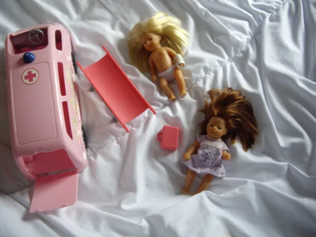 my mini Baby born Ambulance with 2 dolls , stretcher, medic bag as seen in photo