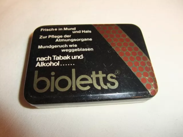 alte Arzneidose Blechdose Apotheker - Dose Pillendose Werbung Reklame bioletts