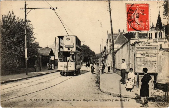 CPA VILLEMOMBLE Grande Rue - Depart du Tramway de Gagny (1353674)