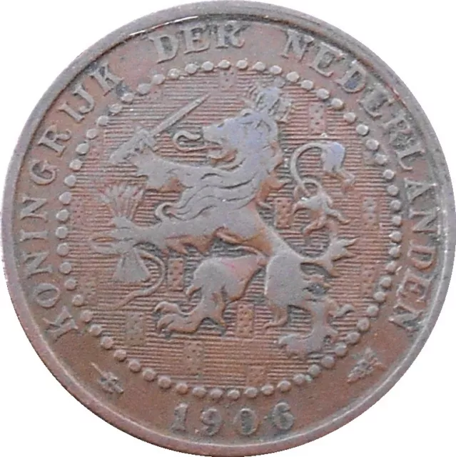 Netherlands 1 Cent 1906 KM#132 Wilhelmina (N-15)