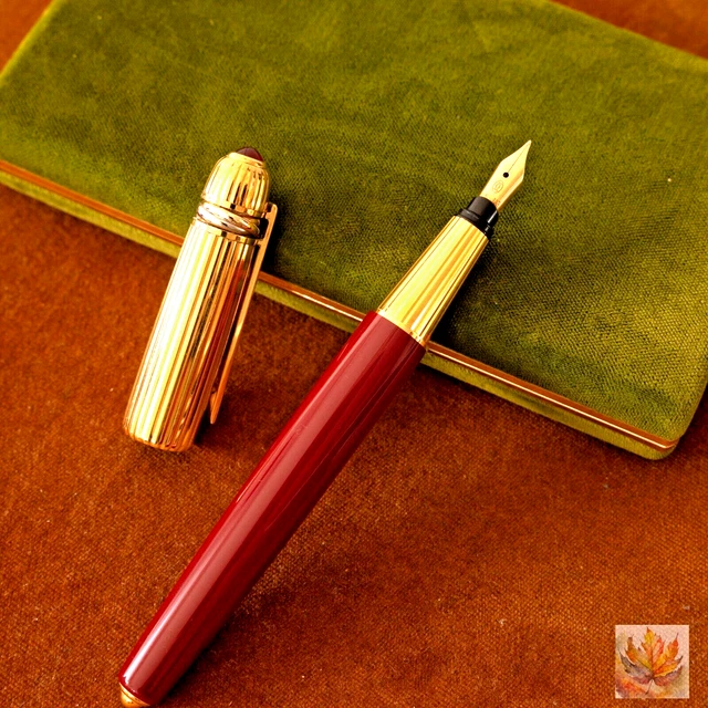 PASHA DE CARTIER Burgundy Fountain Pen Stylo Plume F llfederhalter PASHA DE CARTIER Burgundy Fountain Pen Stylo Plume F llfederhalter