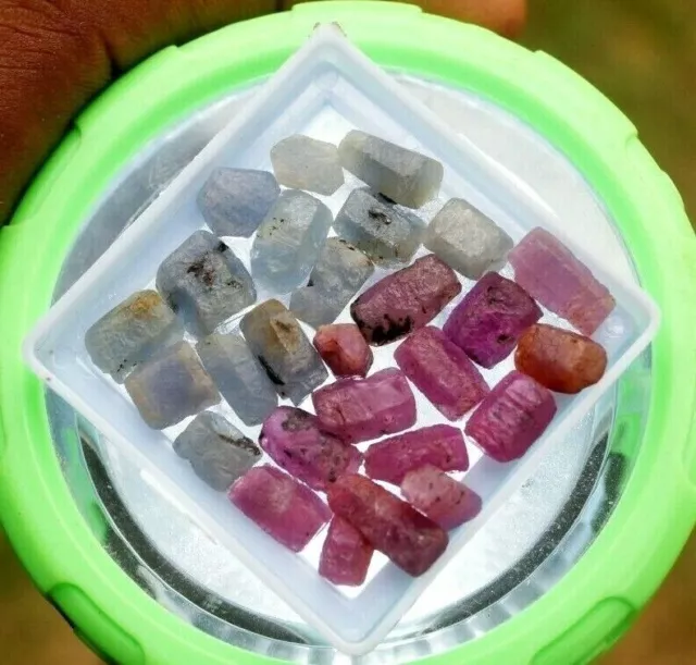 Certified 300 Cts Untreated Nailing Ruby & Sapphire Rough Lot Natural Crystals