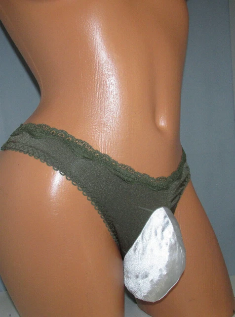 Green  Thong  SISSY POUCH PANTIES Crossdress for Men Sz 26-44 L