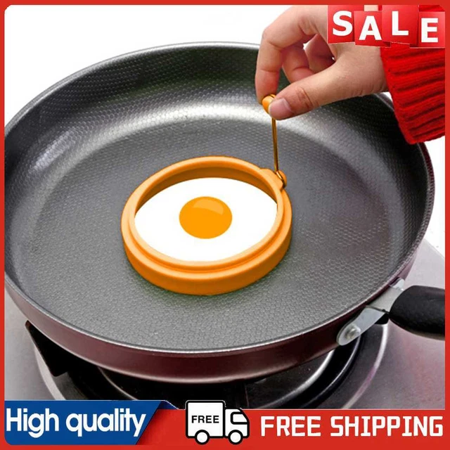 Stampo Anello Uovo Fritti Silicone Stampo Antiruggine Uovo Rotondo Pancake Stampo per Gadget Cucina