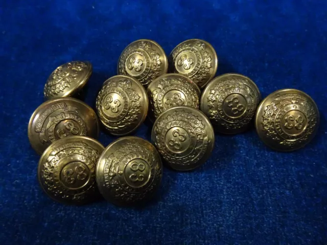 11 Orig Pre WW1 Brass Buttons "83rd Joliette Battalion Of Infantry"      P