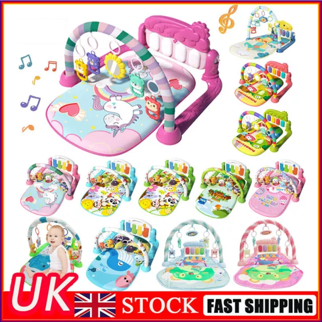 Newborn Baby Activity Play Gym Sensory Toys Playmat Crawling Mat Music & Lights