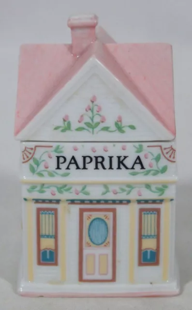 Rare! Vintage 1989 Lenox Spice Village Porcelain House Paprika Jar 3 1/4" Tall