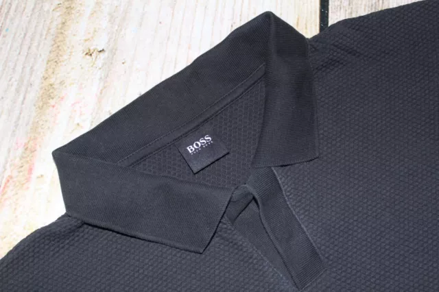 Men's Hugo Boss Short Sleeve Grey Polo Shirt Top Size L
